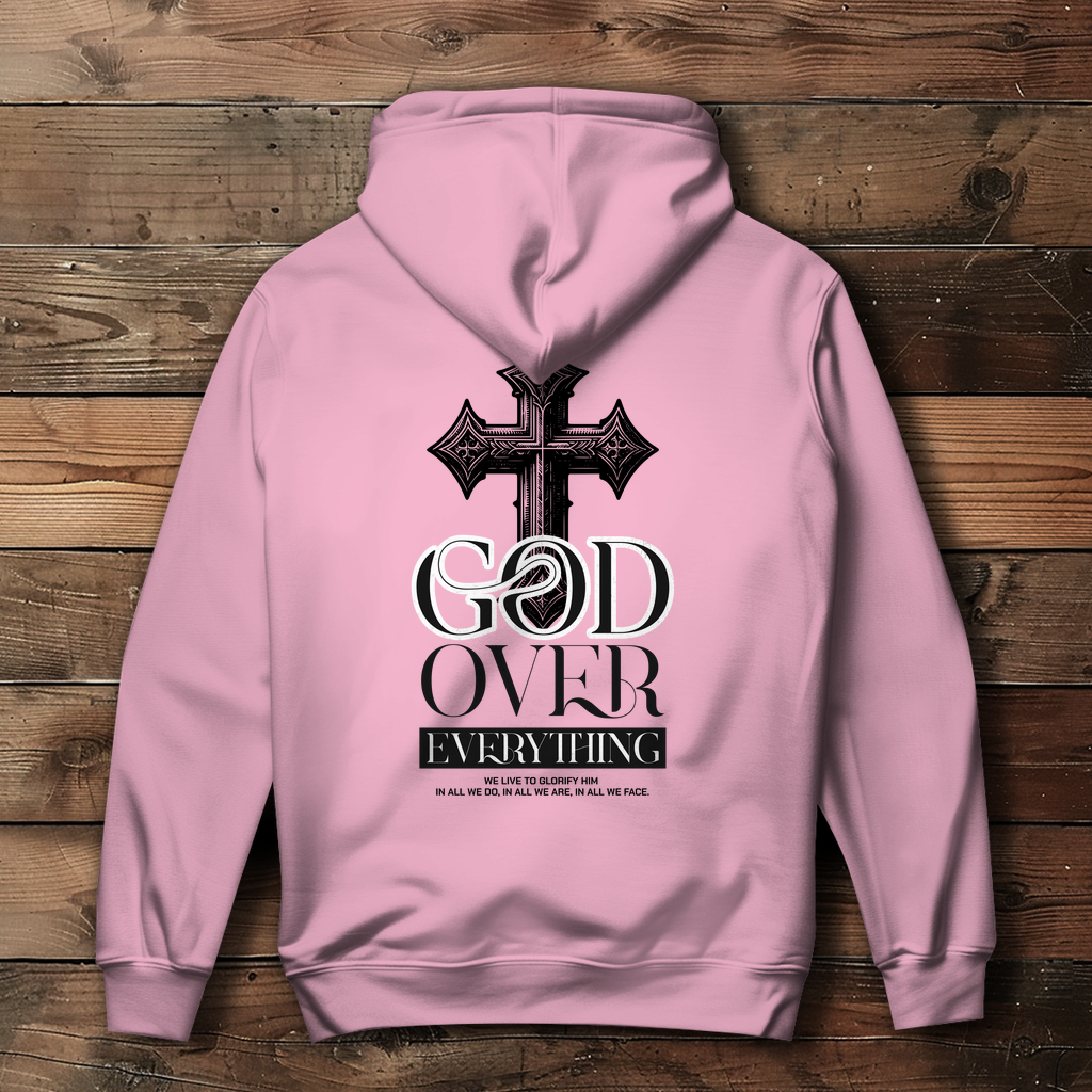 God over Everything - Backprint Christlicher Damen Hoodie
