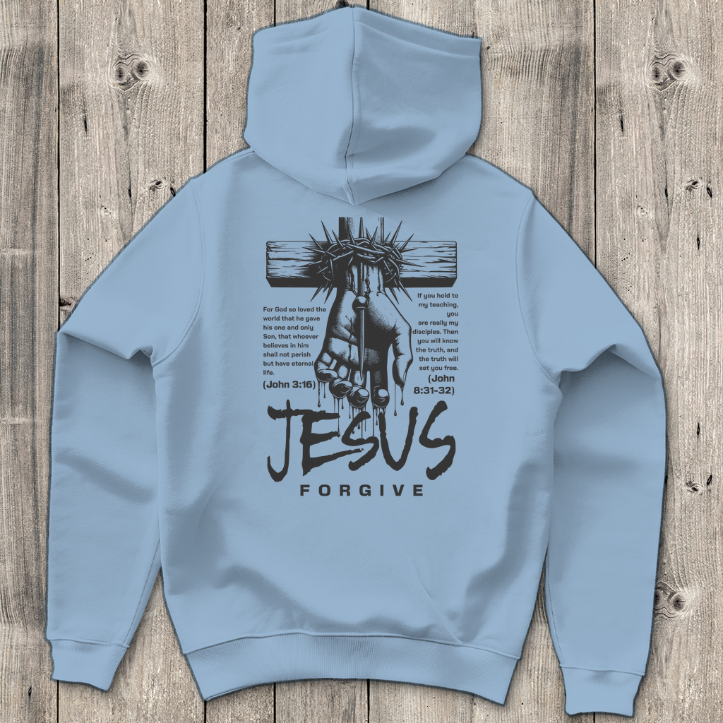 Jesus Forgive - Backprint Christlicher Herren Hoodie