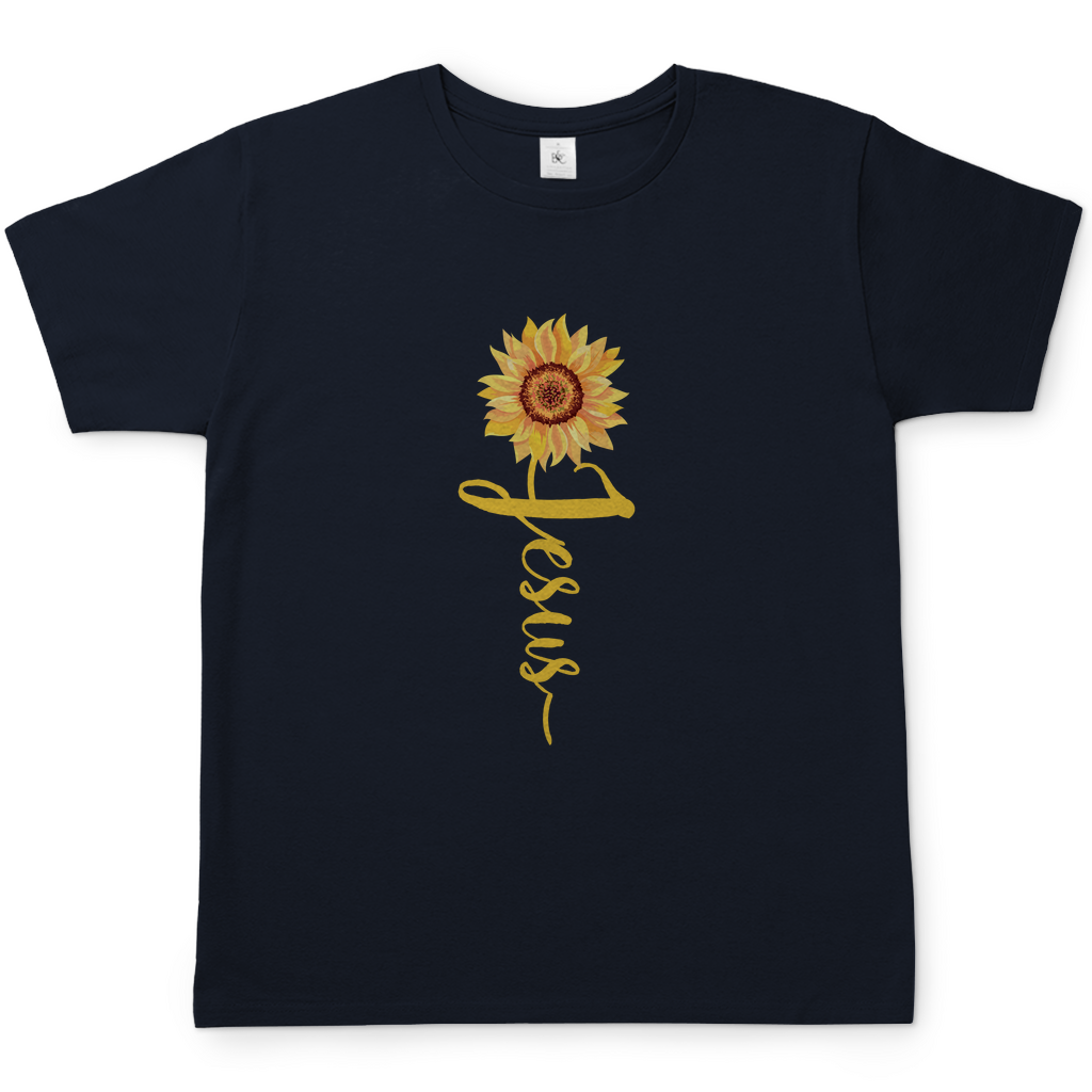 Jesus Sonnenblume christliches Herren T-Shirt