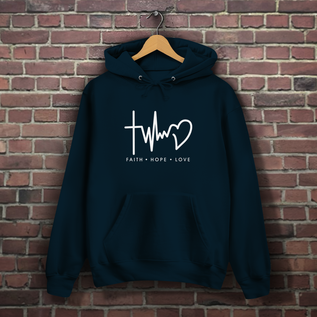 Faith Hope Love Weiß - Christlicher Damen Hoodie