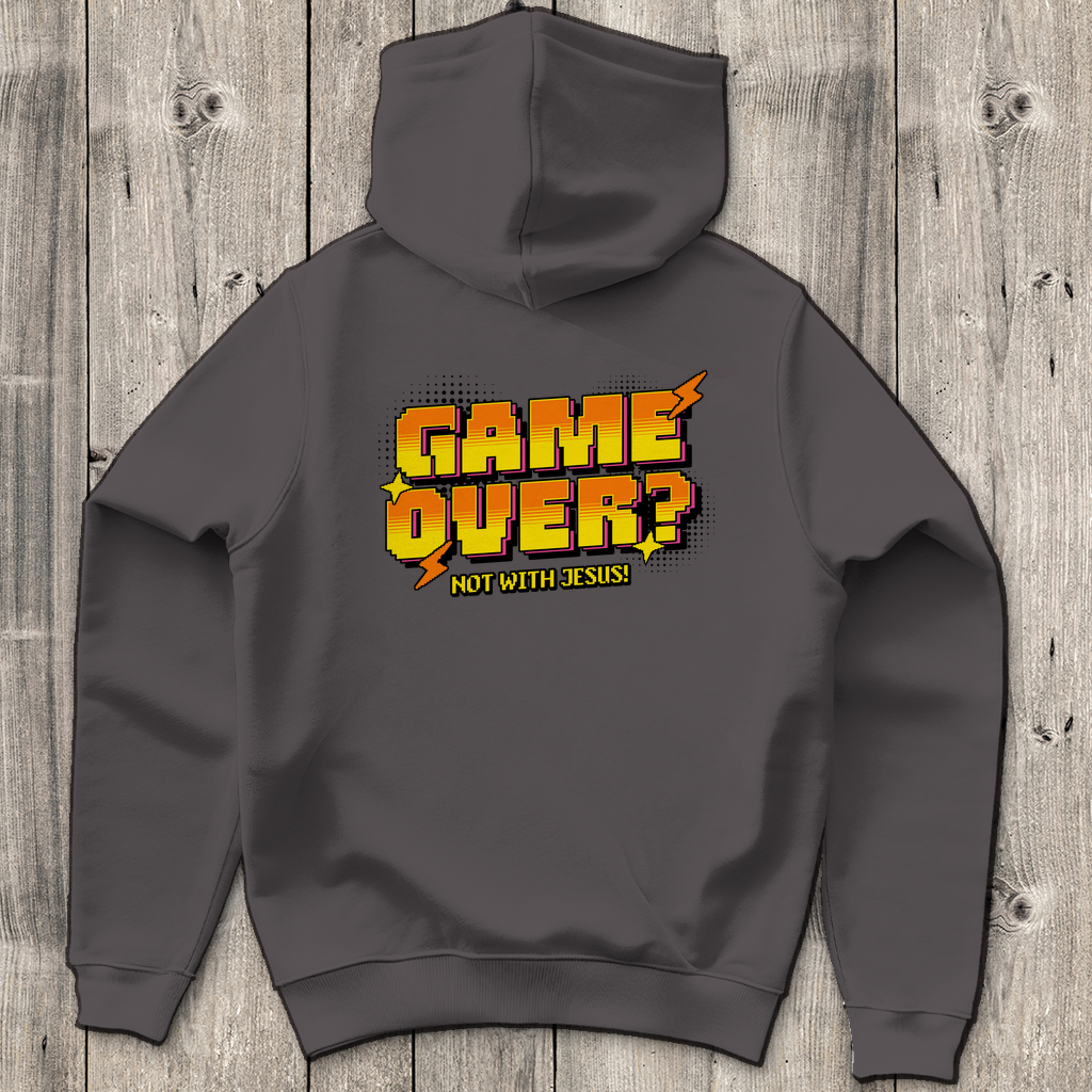 Game Over Not with Jesus - Backprint Christlicher Herren Hoodie