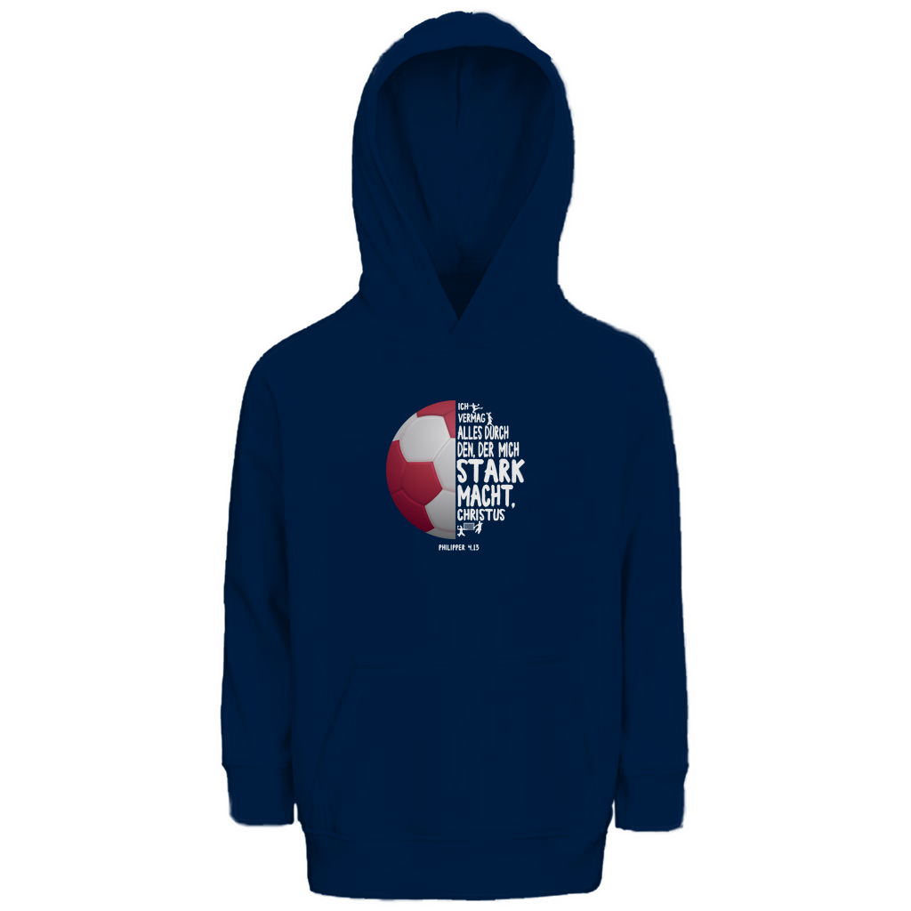 Ich bin stark durch Christus Philipper 4,13 Handball Kinder Premium Bio Hoodie