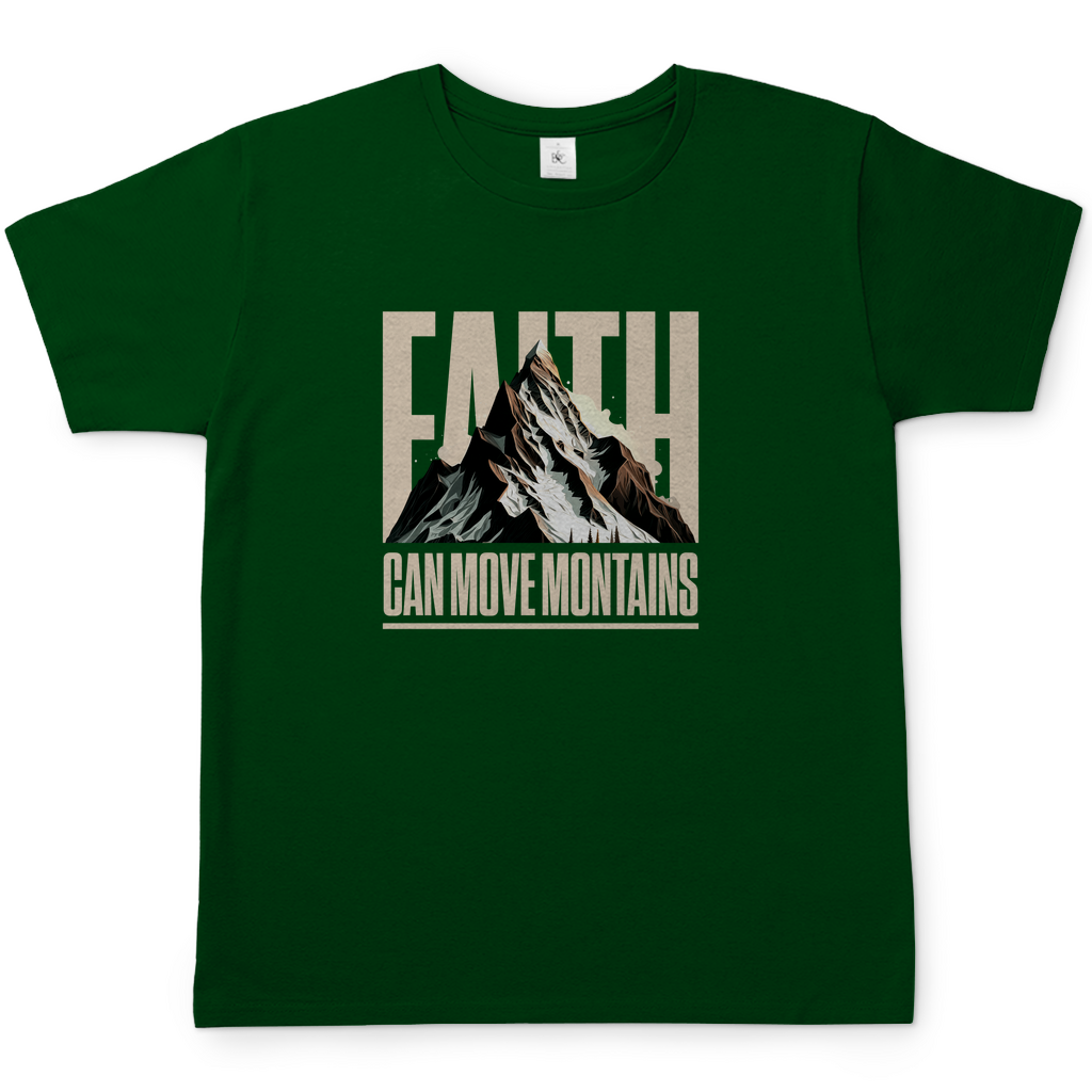 Faith can move Mountains christliches Herren T-Shirt