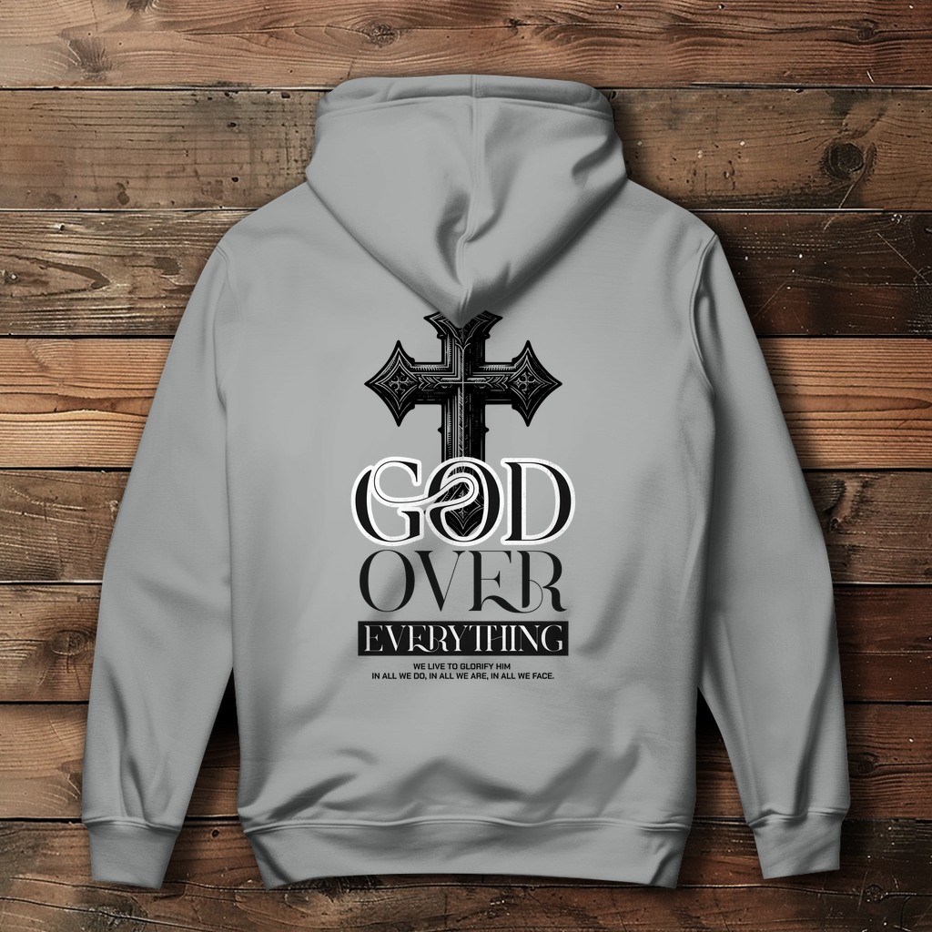 God over Everything - Backprint Christlicher Damen Hoodie