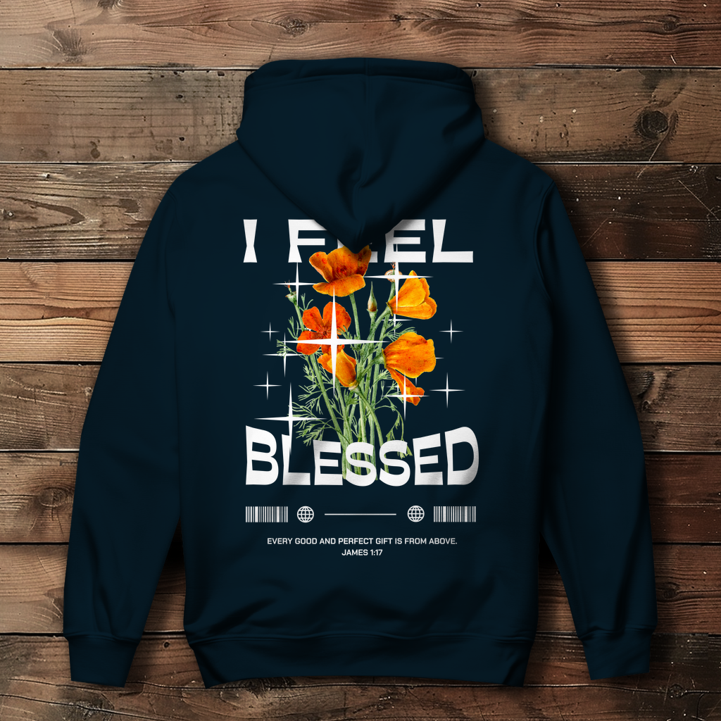 I feel blessed - Backprint Christlicher Damen Hoodie