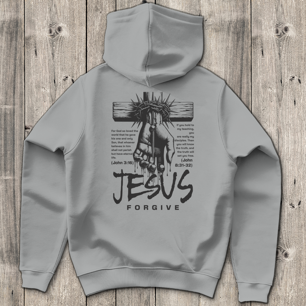 Jesus Forgive - Backprint Christlicher Herren Hoodie
