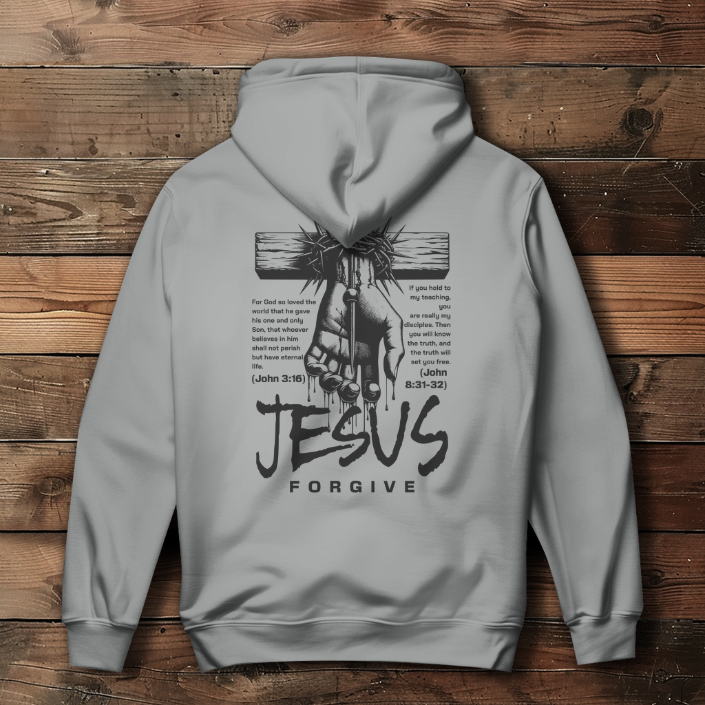 Jesus Forgive - Backprint Christlicher Damen Hoodie