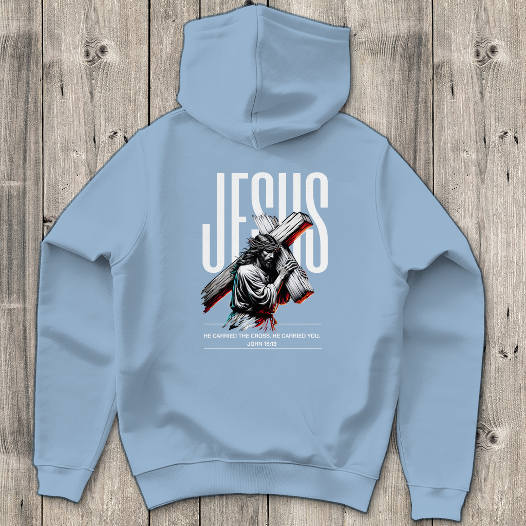 Jesus carried the Cross - Backprint Christlicher Herren Hoodie