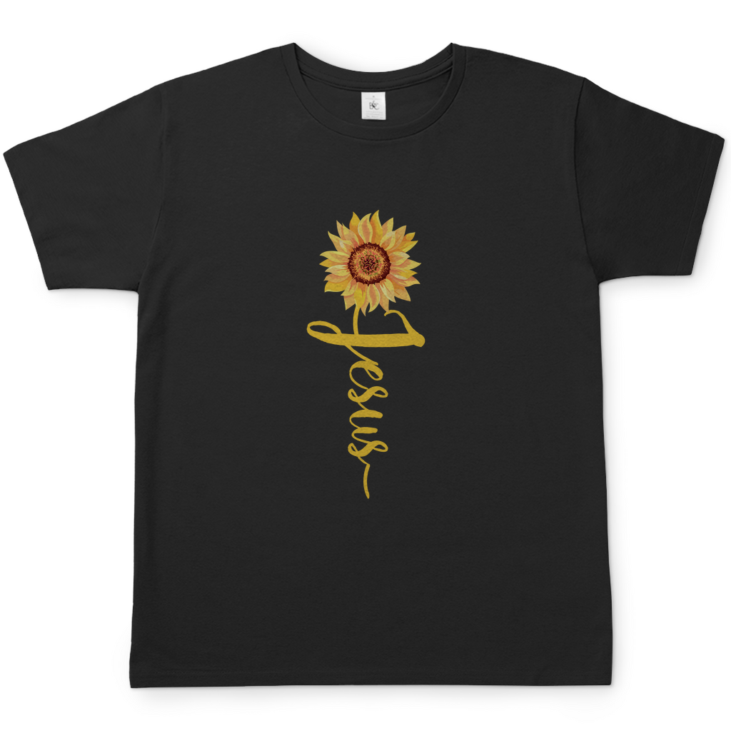 Jesus Sonnenblume christliches Herren T-Shirt