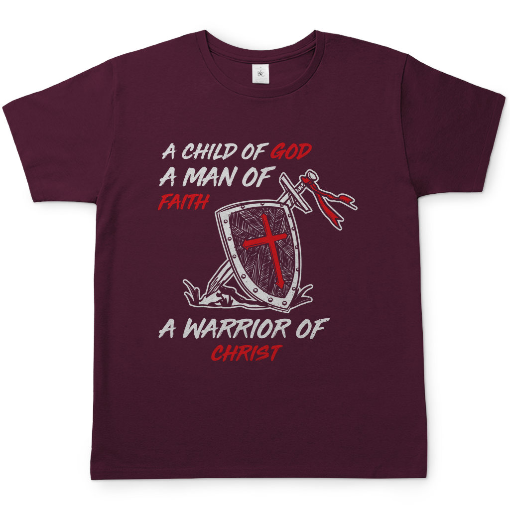 Child of God Man of Faith Warrior of Christ christliches Herren T-Shirt