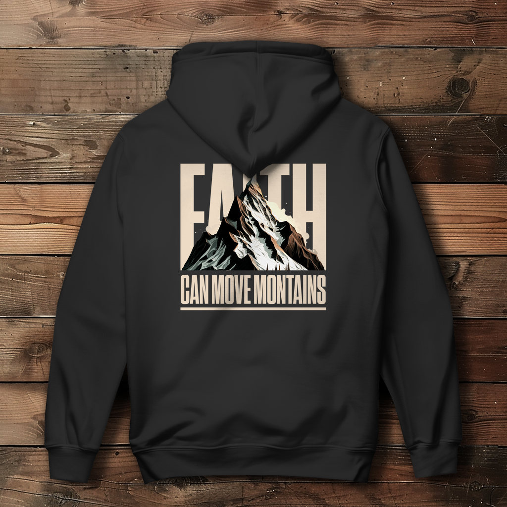 Faith can move Mountains - Backprint Christlicher Damen Hoodie