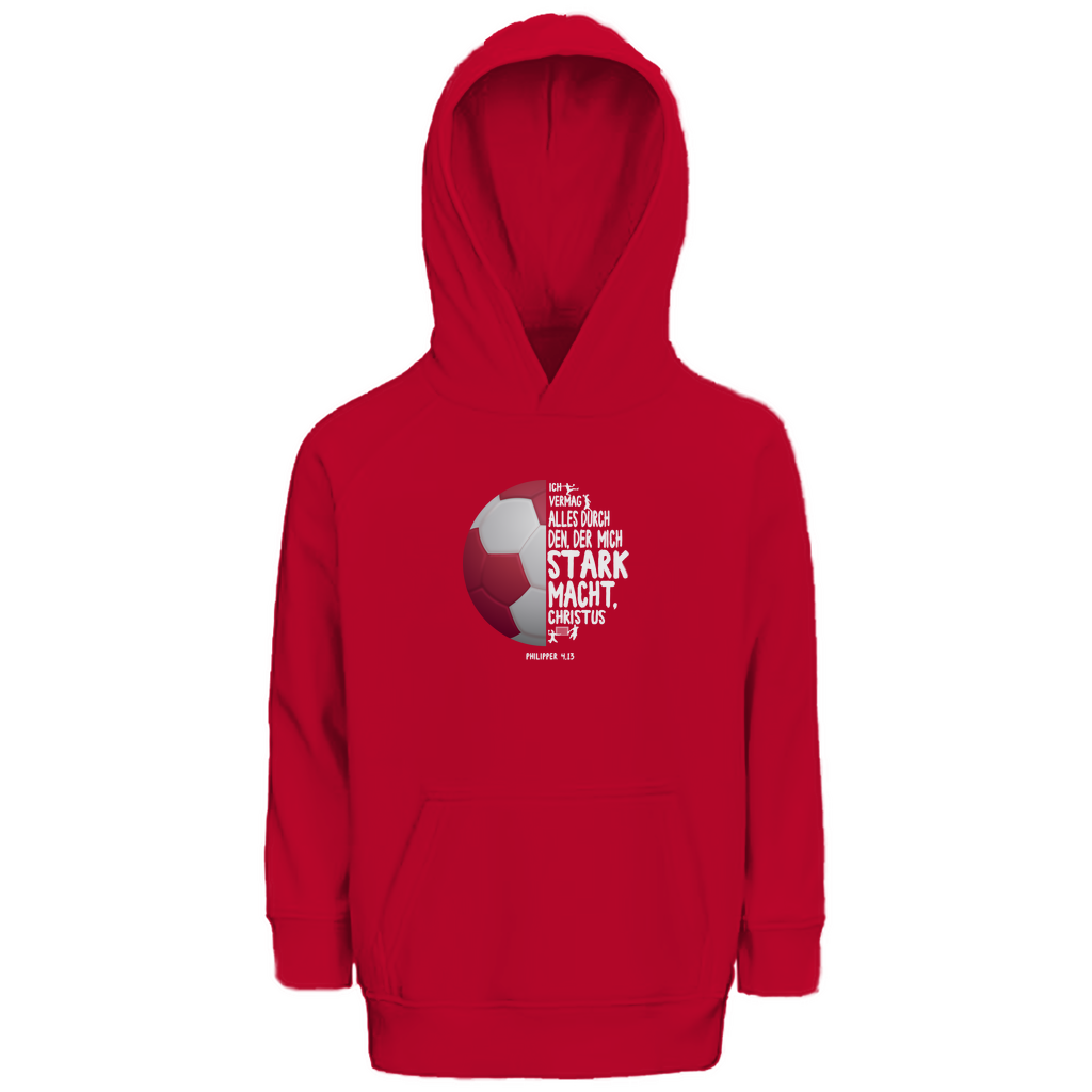 Ich bin stark durch Christus Philipper 4,13 Handball Kinder Premium Bio Hoodie
