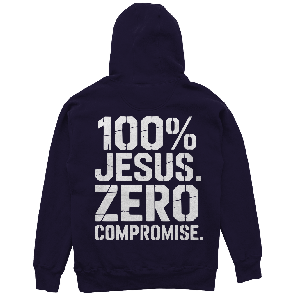 100% Jesus Zero Compromise - Christlicher Unisex Oversize Hoodie