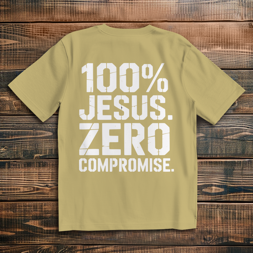 100% Jesus Zero Compromise - Oversize Backprint T-Shirt