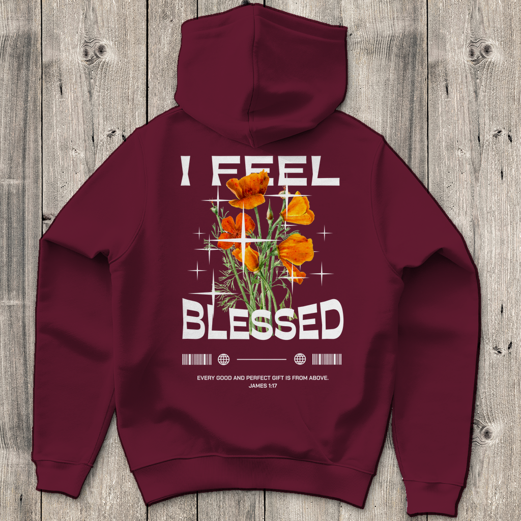 I feel blessed - Backprint Christlicher Herren Hoodie