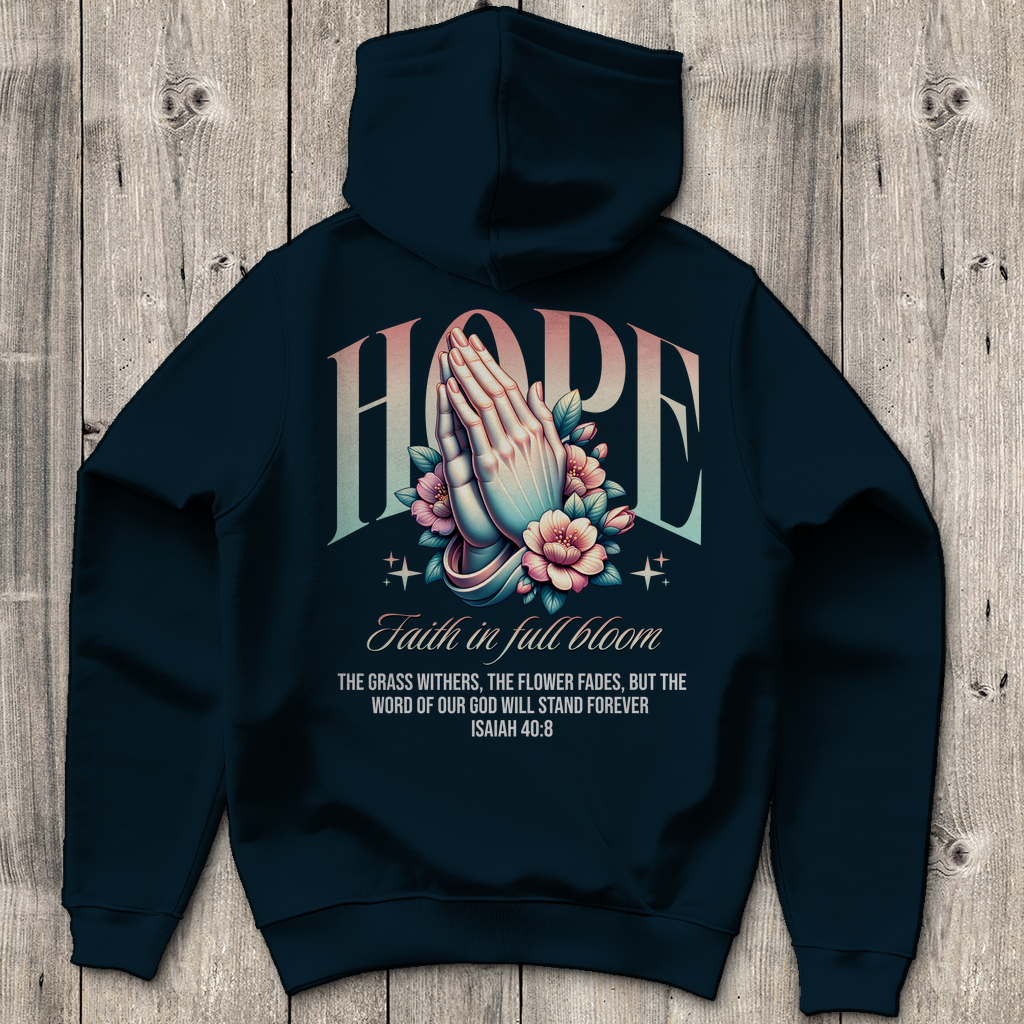 Hope Faith in full bloom - Backprint Christlicher Herren Hoodie