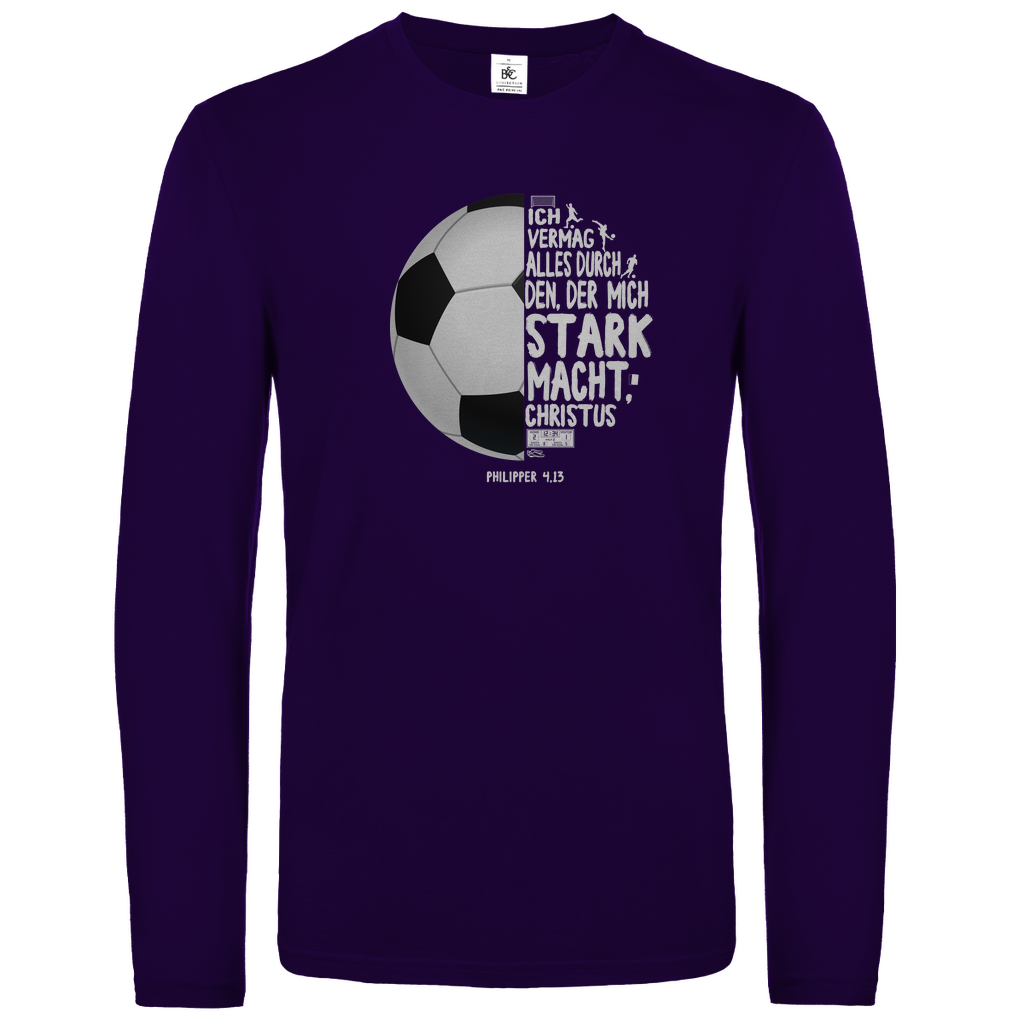 Ich vermag alles durch Christus Fußball - christliches Unisex Langarmshirt