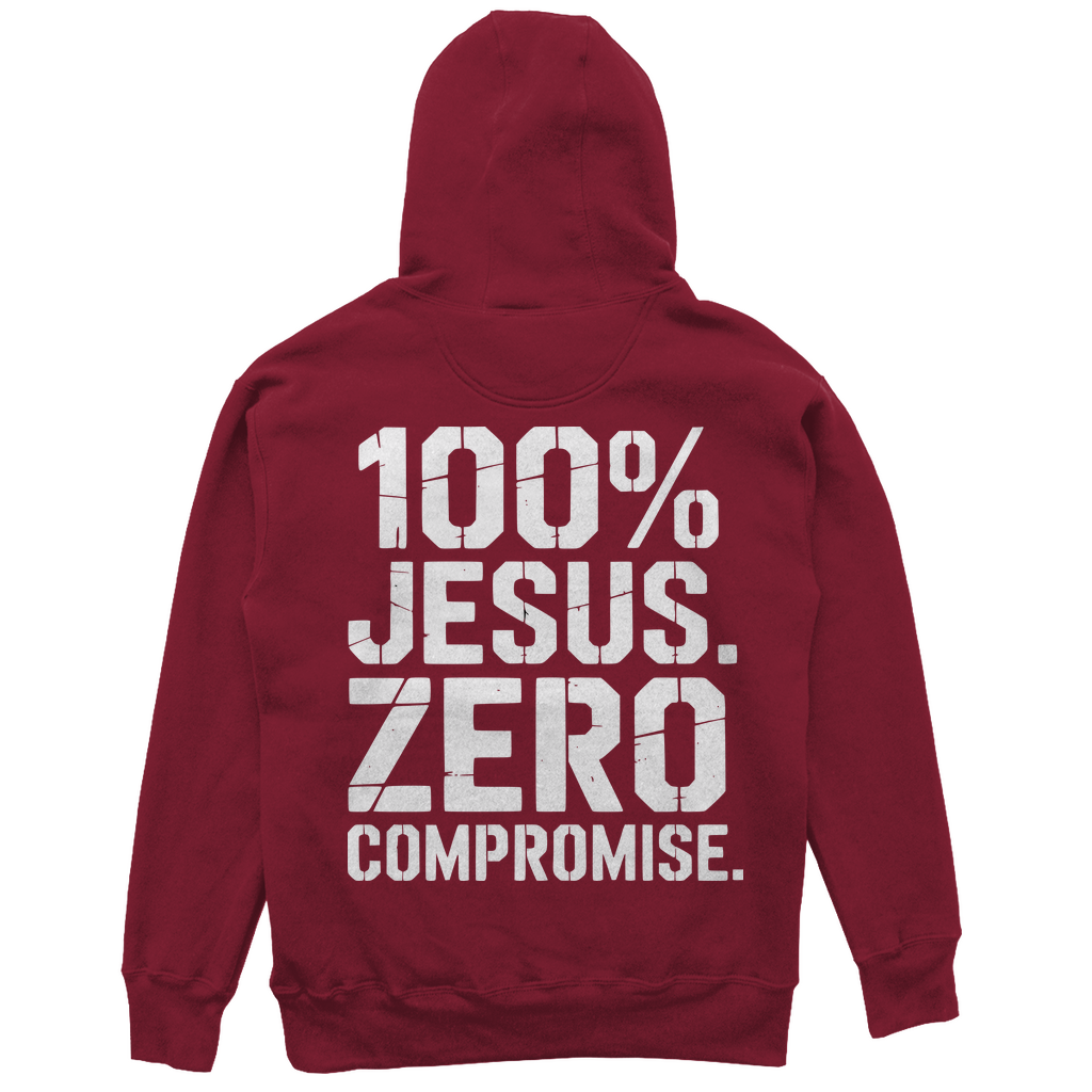 100% Jesus Zero Compromise - Christlicher Unisex Oversize Hoodie