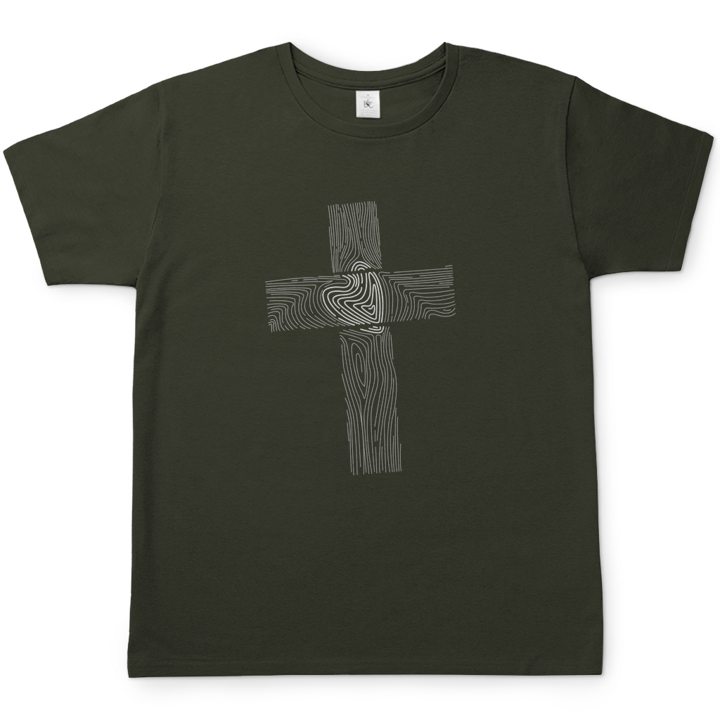 Wooden Cross christliches Herren T-Shirt