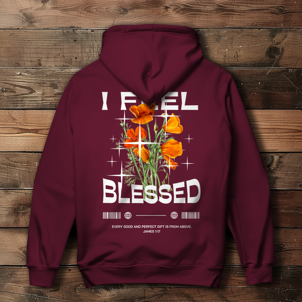I feel blessed - Backprint Christlicher Damen Hoodie