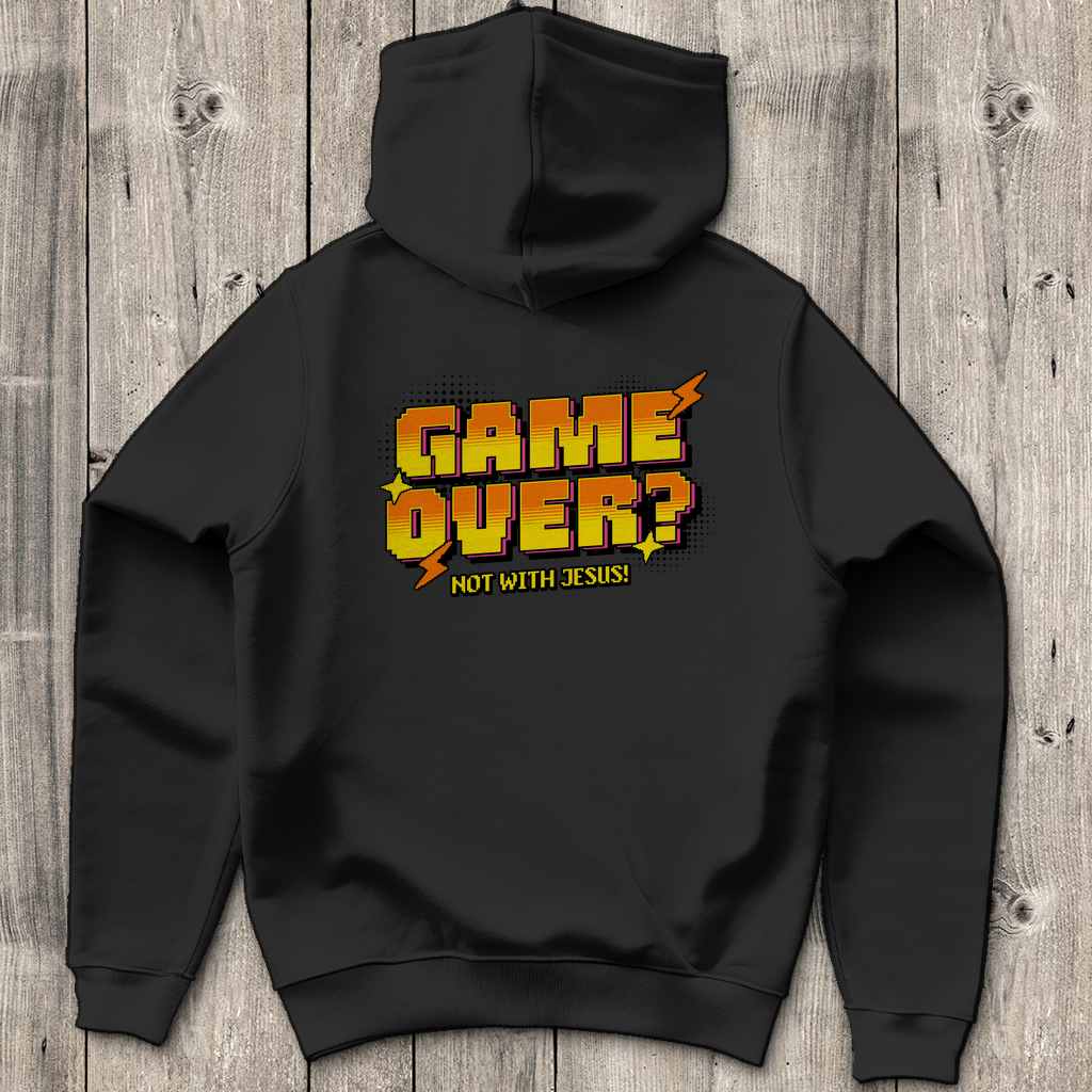 Game Over Not with Jesus - Backprint Christlicher Herren Hoodie