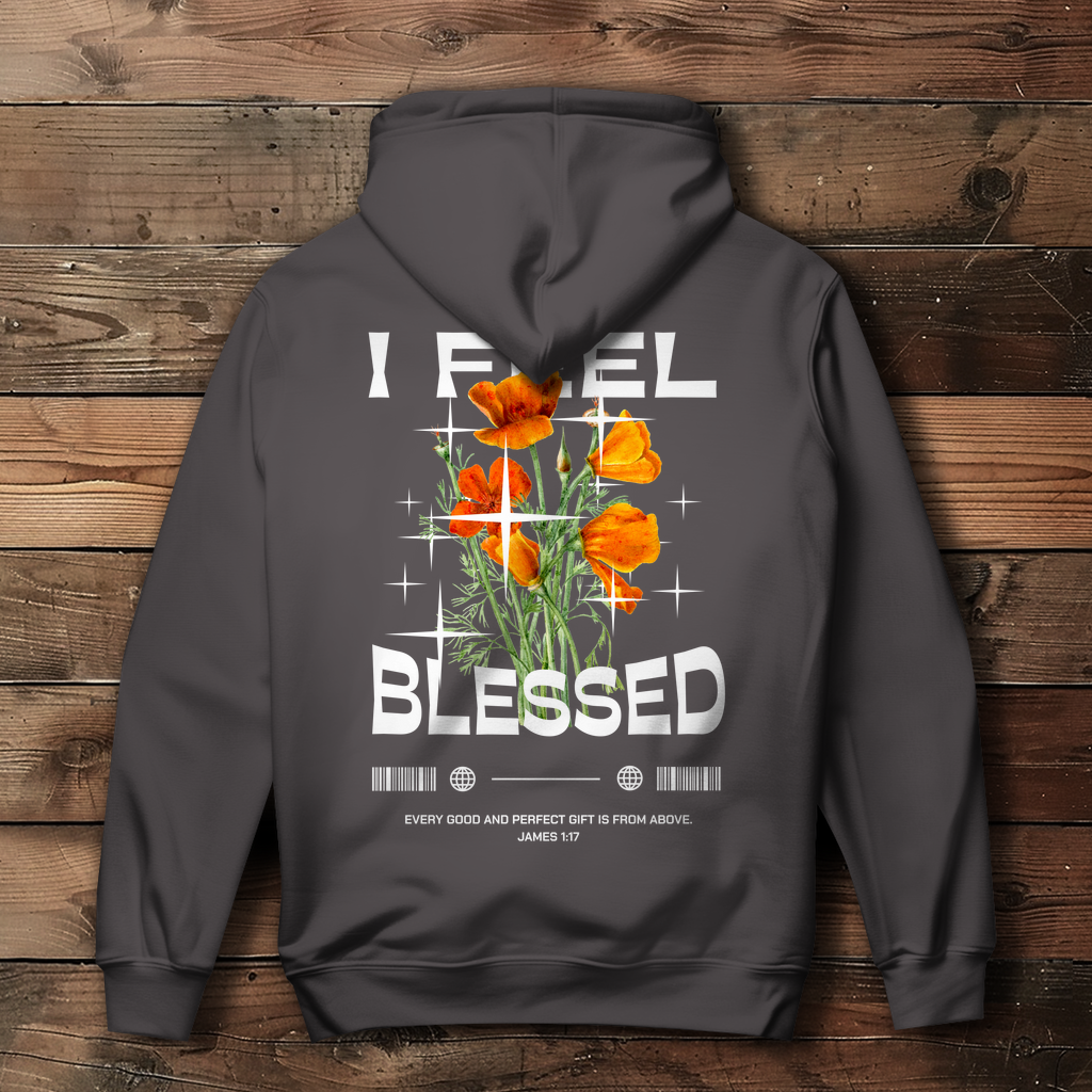 I feel blessed - Backprint Christlicher Damen Hoodie