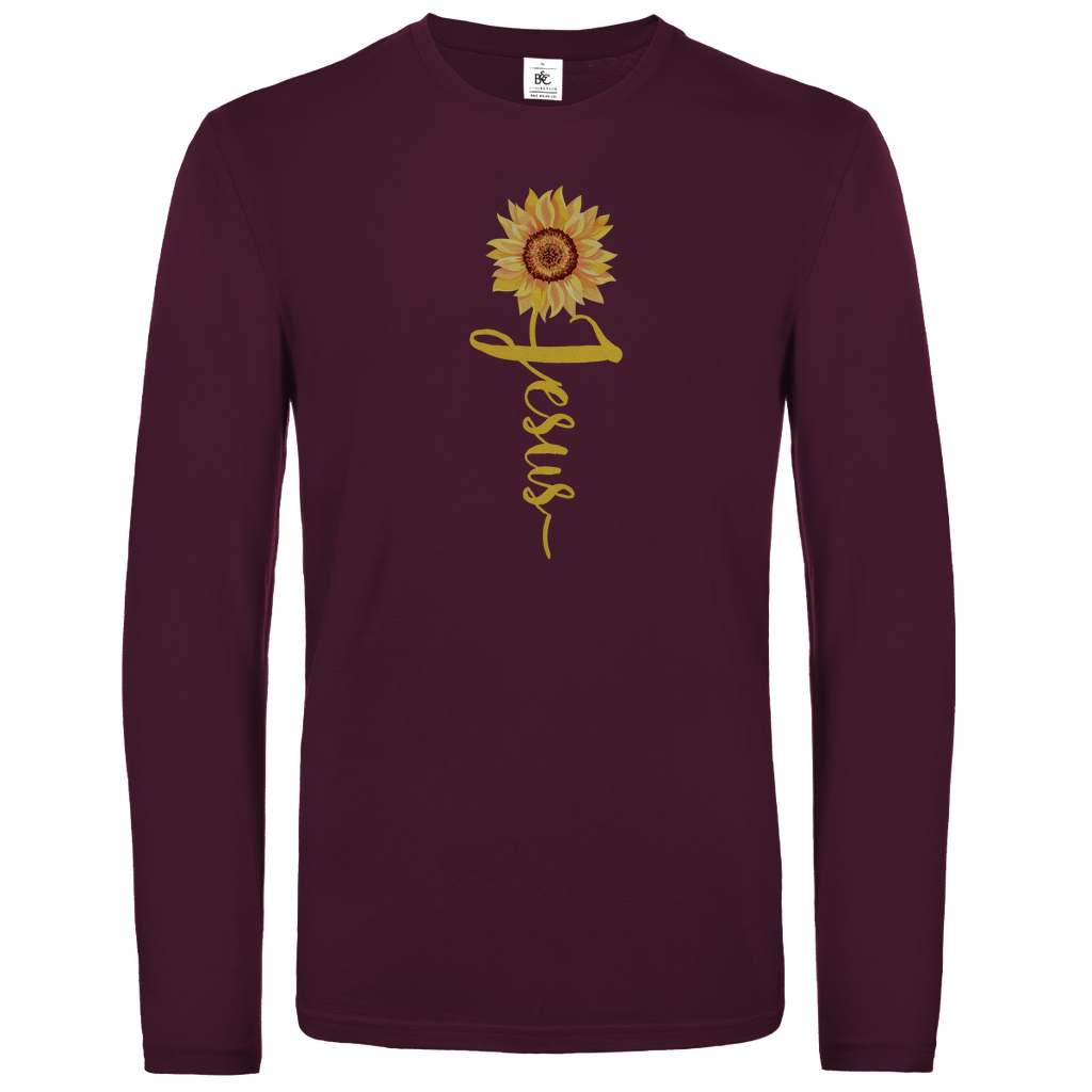 Jesus Sonnenblume christliches Unisex Langarmshirt