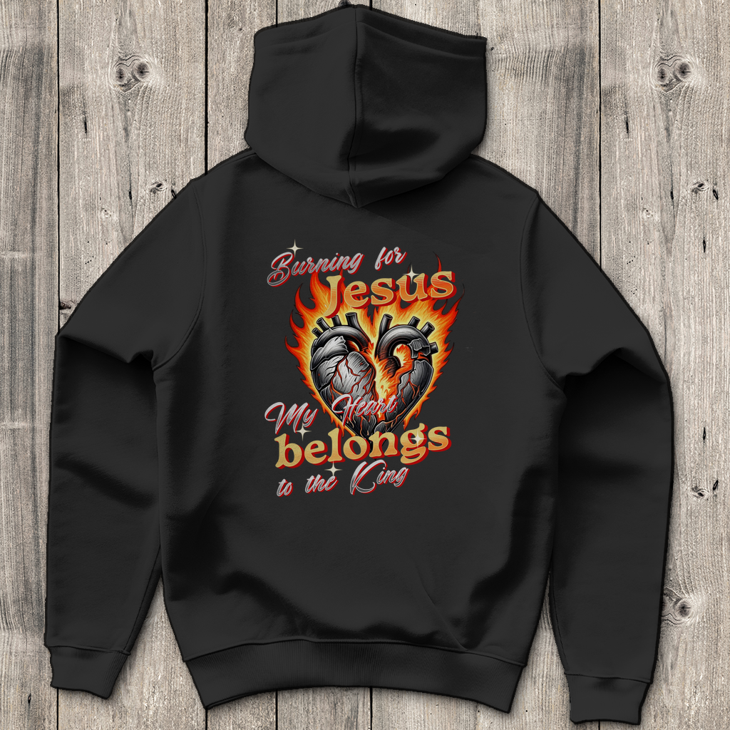 Burning for Jesus - Backprint Christlicher Herren Hoodie