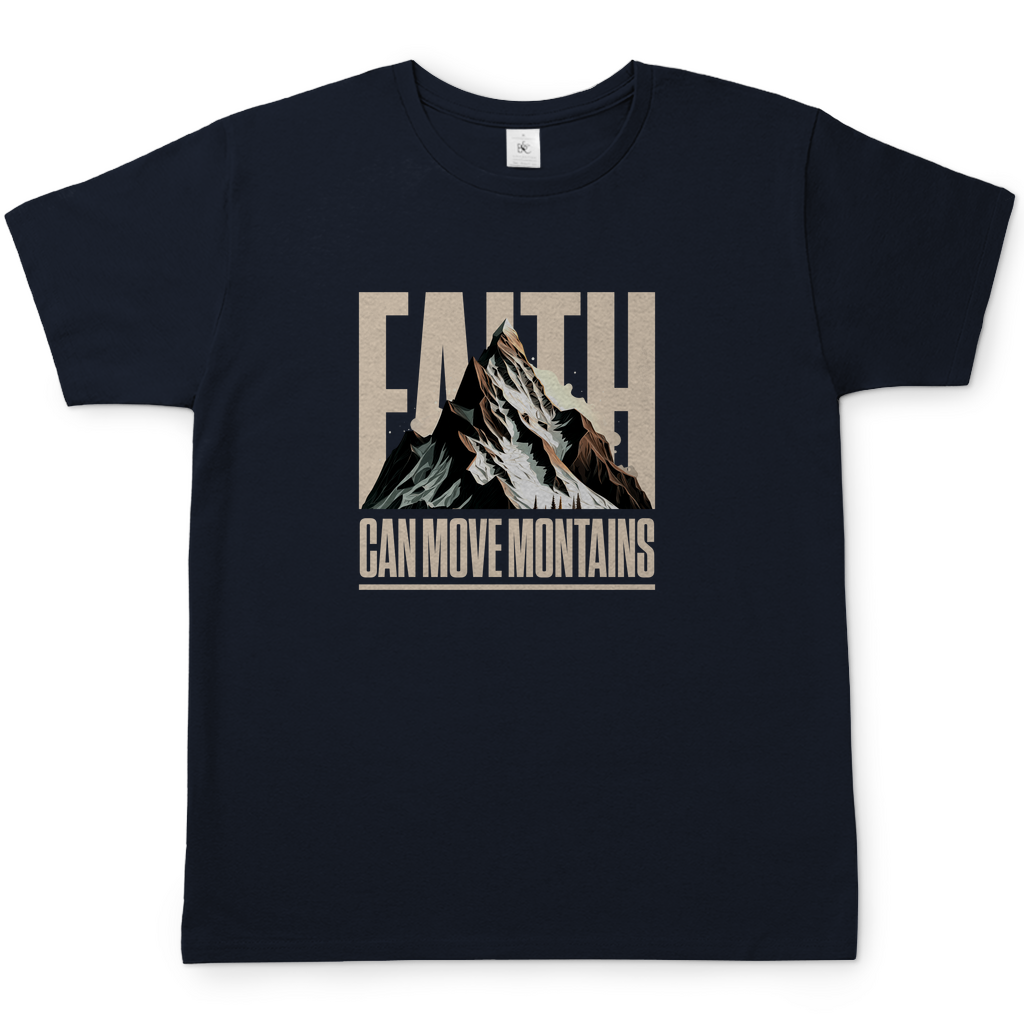 Faith can move Mountains christliches Herren T-Shirt
