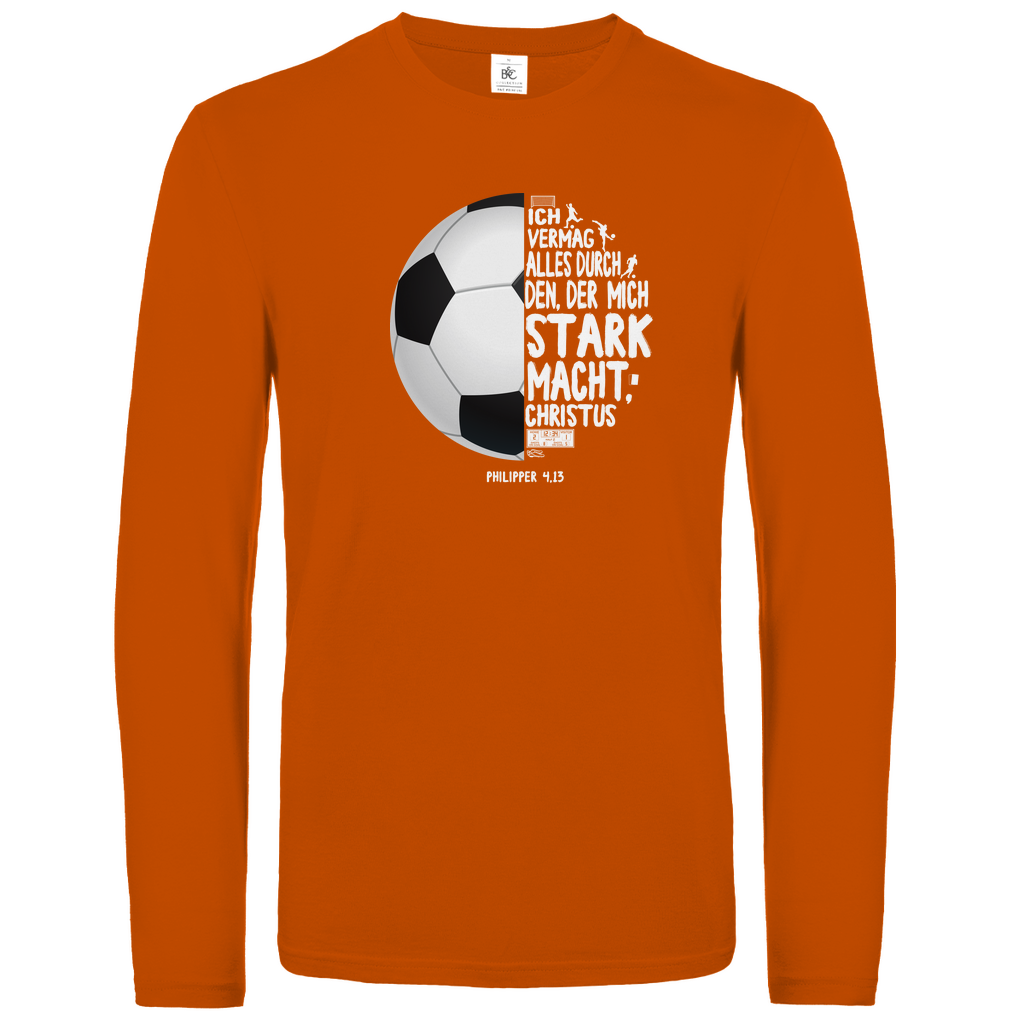 Ich vermag alles durch Christus Fußball - christliches Unisex Langarmshirt