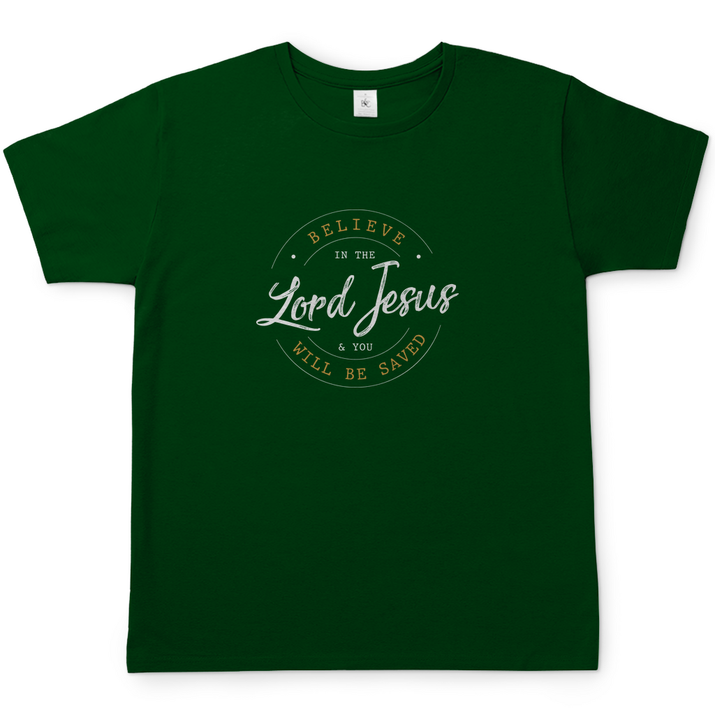 Believe in the Lord Jesus christliches Herren T-Shirt