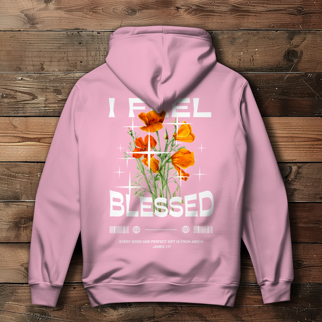 I feel blessed - Backprint Christlicher Damen Hoodie