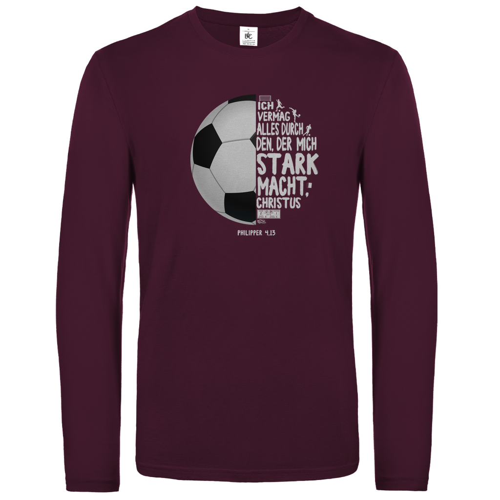 Ich vermag alles durch Christus Fußball - christliches Unisex Langarmshirt
