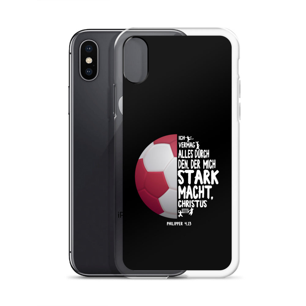 Philipper 4,13 Fußball Ich vermag alles durch Christus iPhone-Hülle