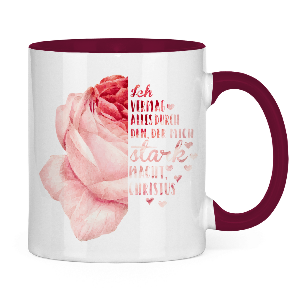 Tasse zweifarbig Jesus Kreuz Logo