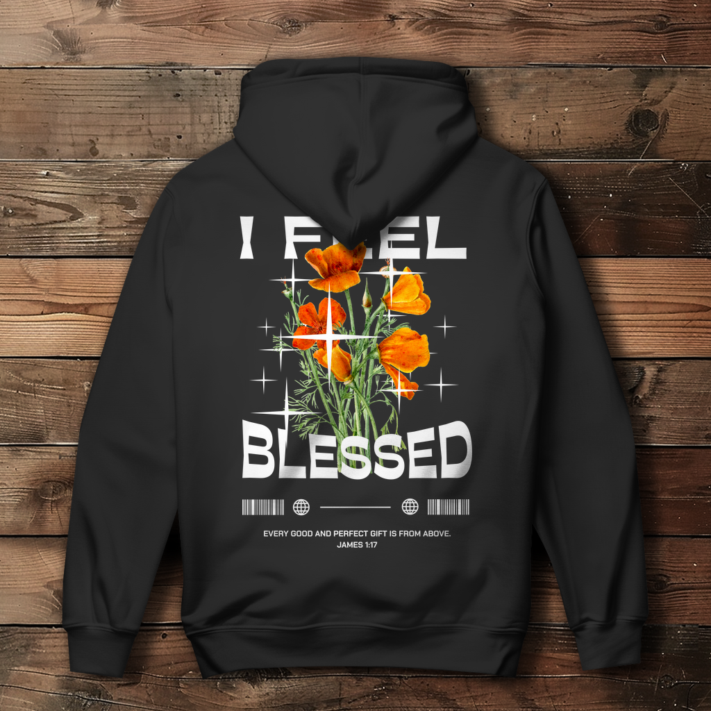 I feel blessed - Backprint Christlicher Damen Hoodie