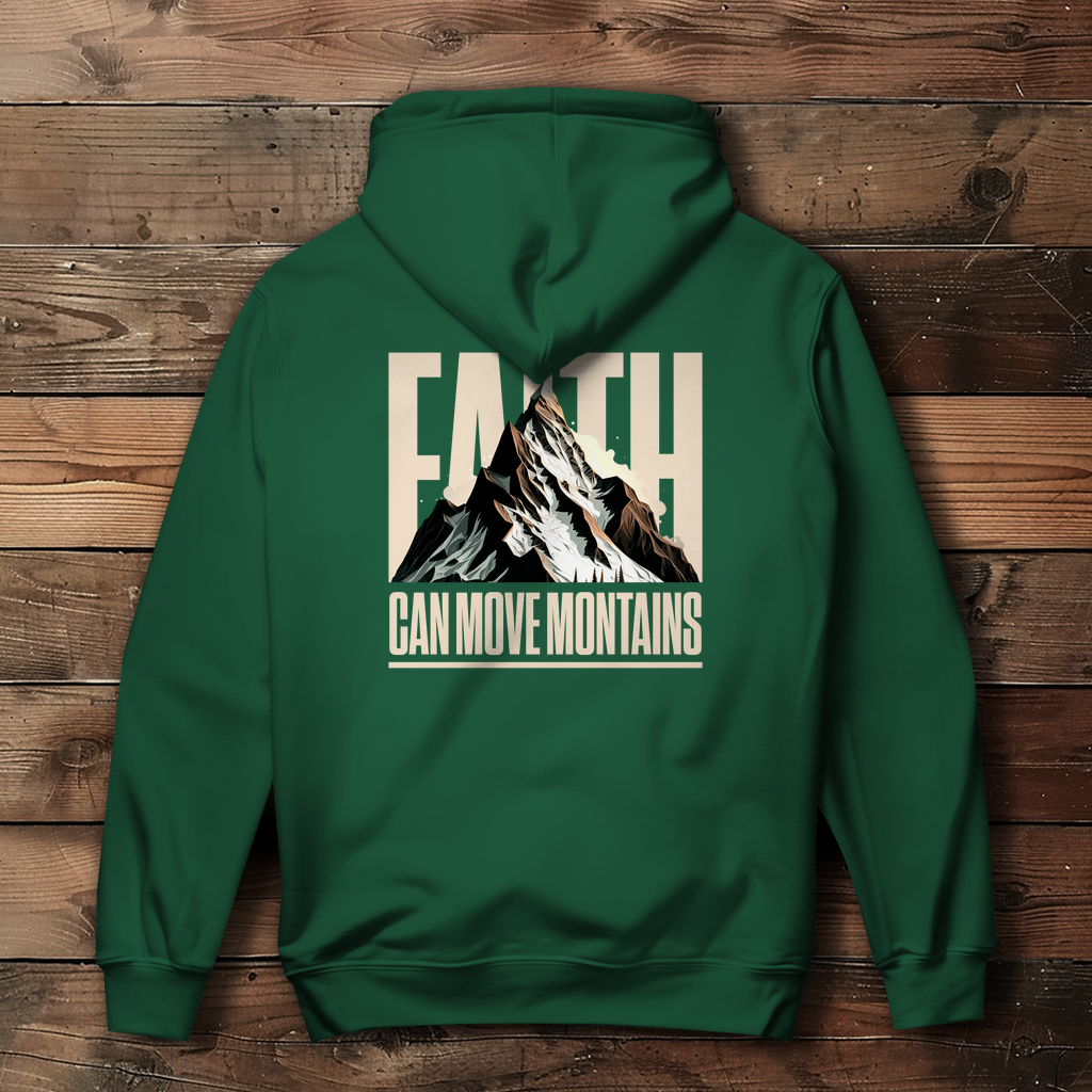 Faith can move Mountains - Backprint Christlicher Damen Hoodie