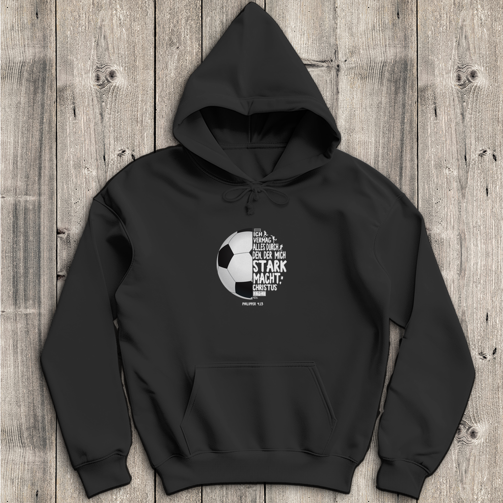 Ich vermag alles durch Christus Fußball - Christlicher Herren Hoodie