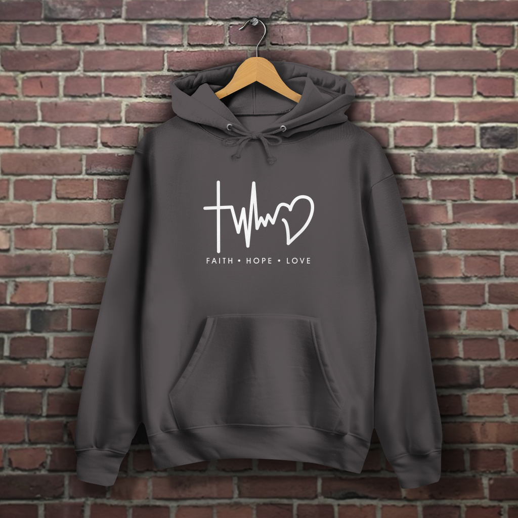 Faith Hope Love Weiß - Christlicher Damen Hoodie
