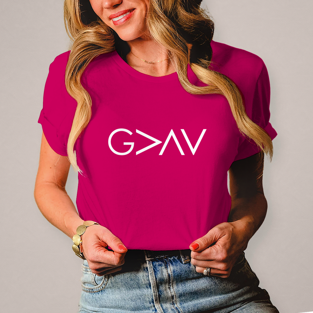 God is Greater Than The Highs christliches Damen T-Shirt