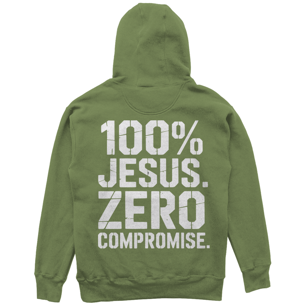 100% Jesus Zero Compromise - Christlicher Unisex Oversize Hoodie