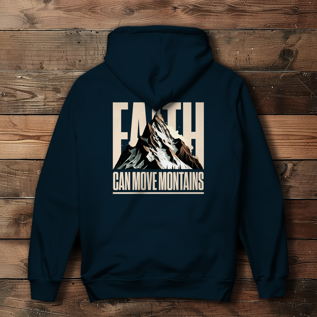 Faith can move Mountains - Backprint Christlicher Damen Hoodie