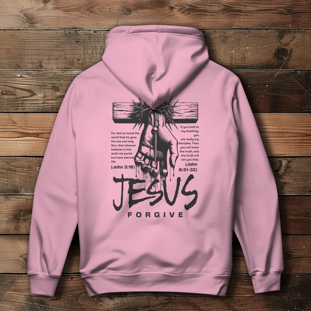 Jesus Forgive - Backprint Christlicher Damen Hoodie