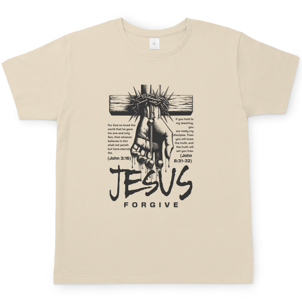 Jesus Forgive christliches Herren T-Shirt