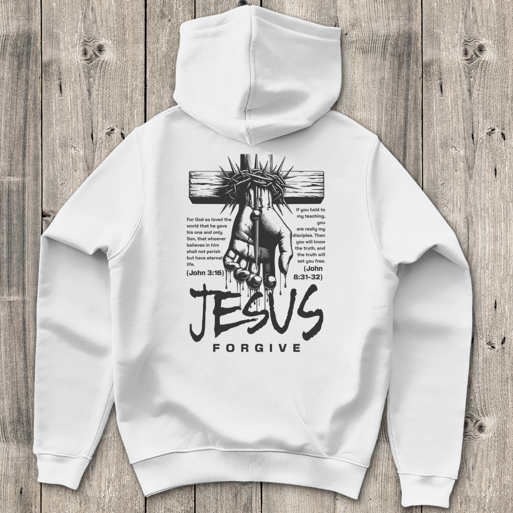 Jesus Forgive - Backprint Christlicher Herren Hoodie