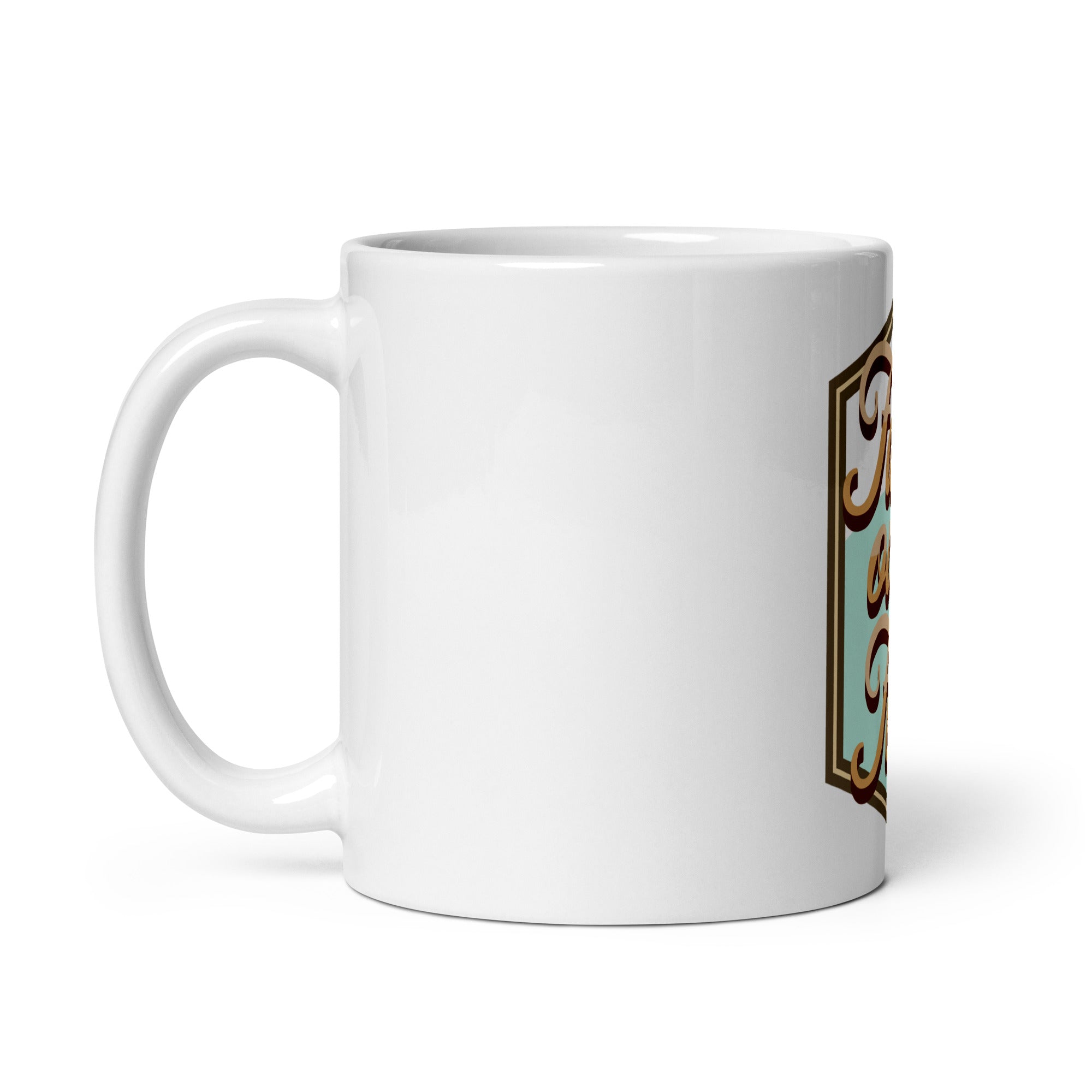 Weiße, glänzende Tasse