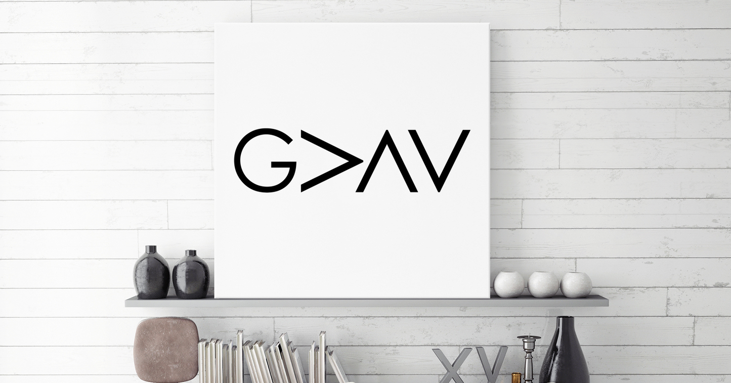 Gott ist größer Canvas 40x40 cm