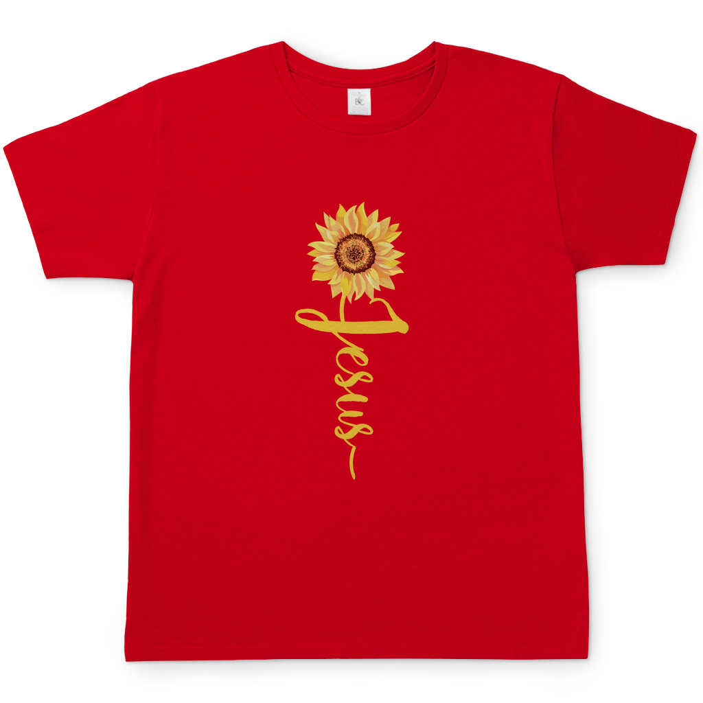 Jesus Sonnenblume christliches Herren T-Shirt