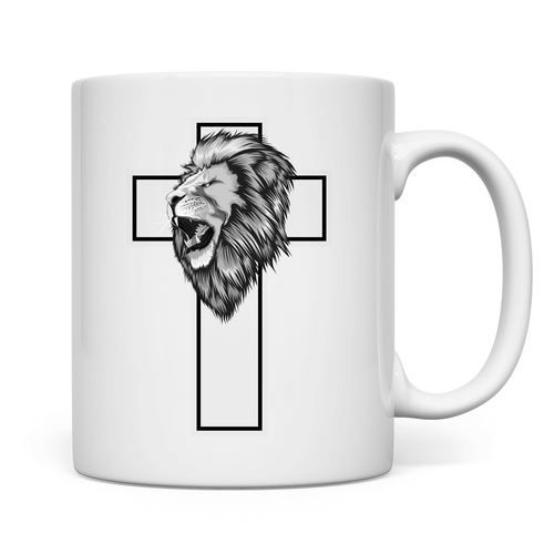 Löwenkreuz christliche Tasse