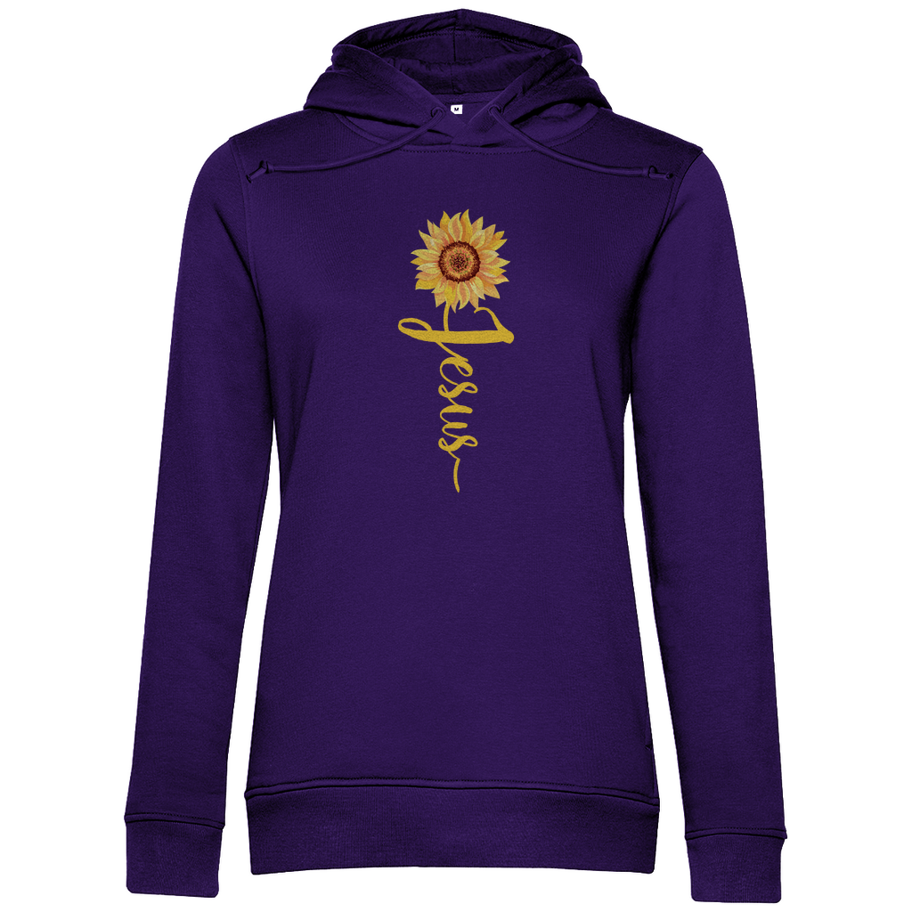 Jesus Sonnenblume christlicher Damen Premium Bio Hoodie